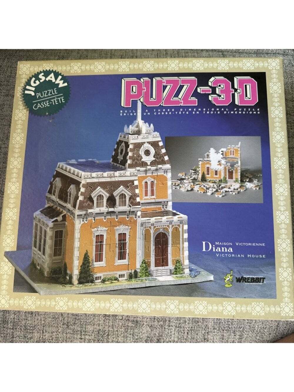 Vintage Wrebbit Puzz-3D Diana Victorian House Complete Maison Victorienne Puzzle